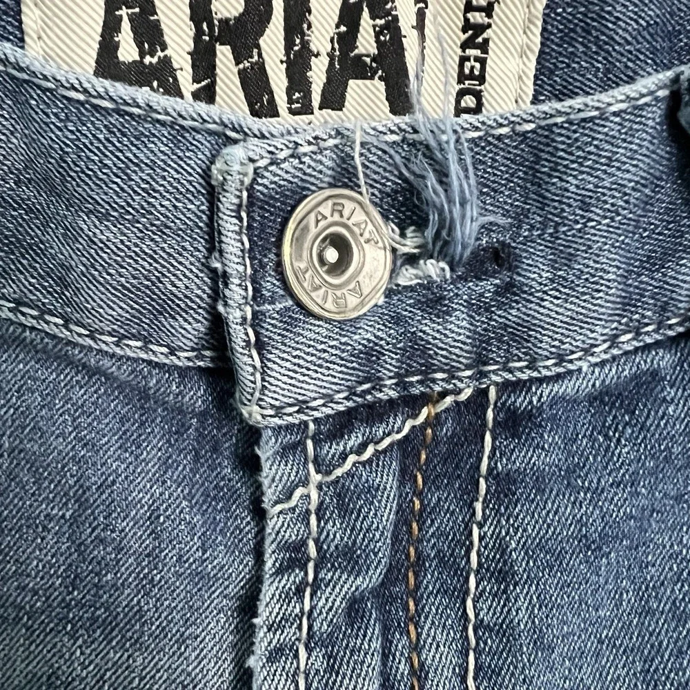 Ariat Jeans Mens 34x31 M5 Slim Boot Leg Denim Rodeo Cowboy Work Pants Thrashed